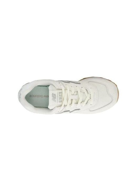 New Balance White Sea Salt 574 Trainer