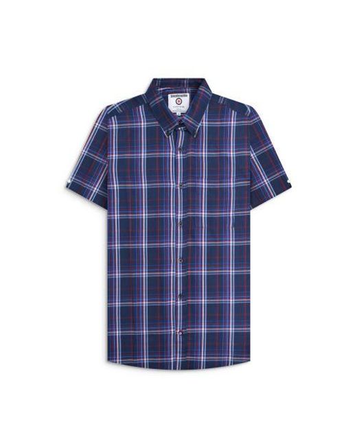 Lambretta Blue Check Short Sleeve Shirt for men