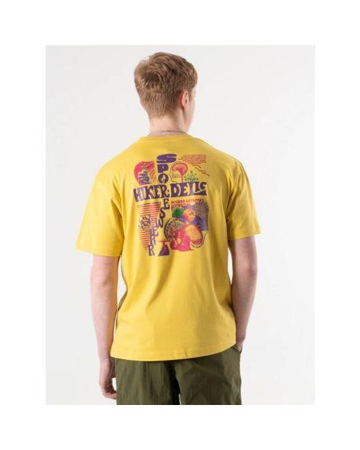 Hikerdelic Yellow Washed Sporeswear T-Shirt for men