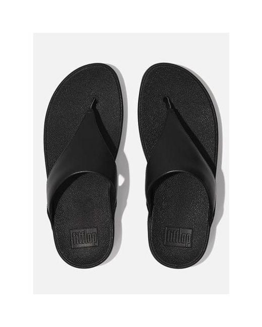 Fitflop Black Lulu Leather Toe-Post Sandal