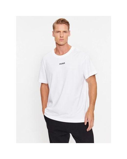 HUGO White Natural Linked Pyjama T-Shirt for men