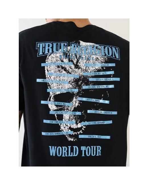 True Religion Black Jet Relaxed Metallic Skull T-Shirt for men