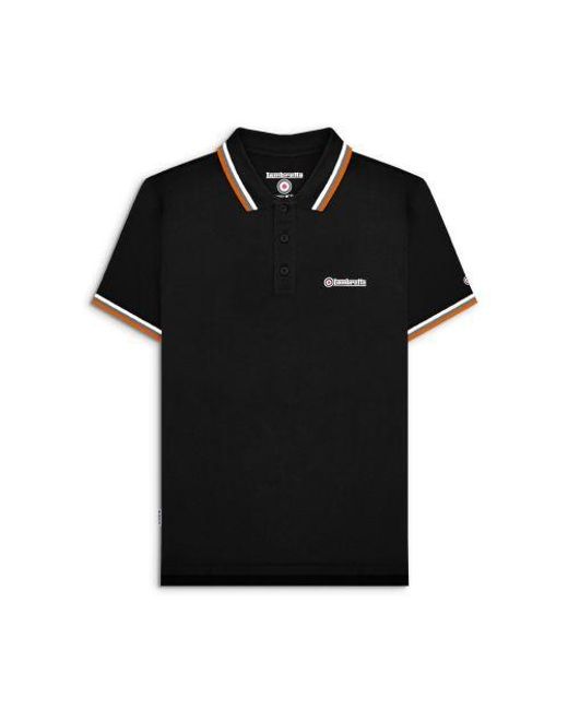 Lambretta Black Triple Tipped Polo Shirt for men