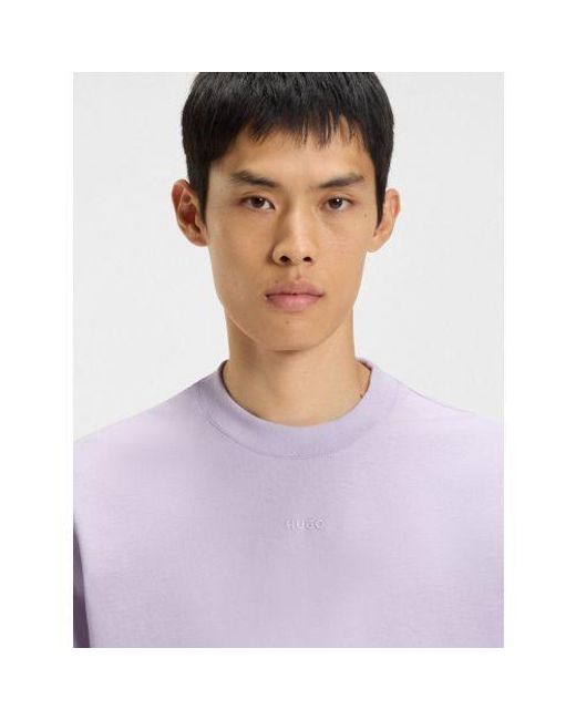 HUGO Purple Open Dapolino Relaxed T-Shirt for men