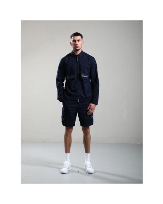 Marshall Artist Blue Seafield Overshirt for men