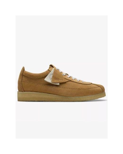 Clarks Natural Mid Tan Suede Wallabee Tor Trainer for men