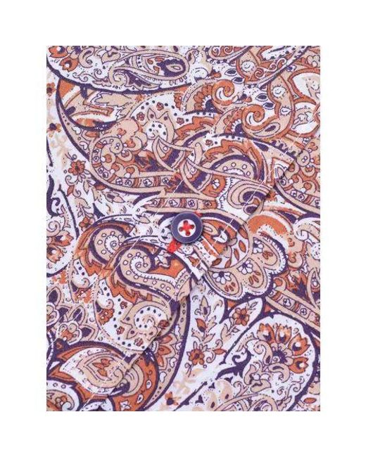 Lambretta Purple Rust Paisley Short Sleeve Shirt for men