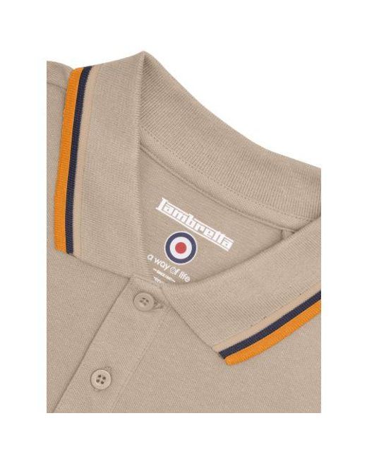 Lambretta Natural Cashew Triple Tipped Polo Shirt for men