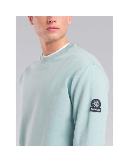 Sandbanks Blue Steel Badge Logo Sweatshirt for men