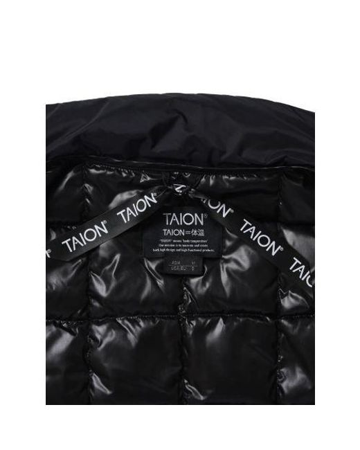 Taion Black Hi Neck Zip Down Gilet for men