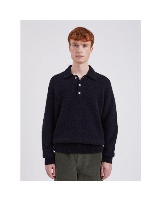 Norse Projects Blue Rasmus Relaxed Brushed Polo Shirt for men