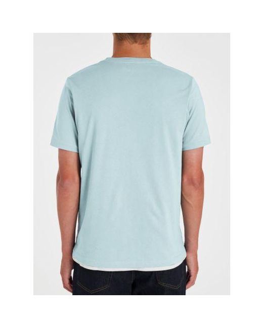 Paul Smith Blue Light Regular Fit Zebra Badge T-Shirt for men