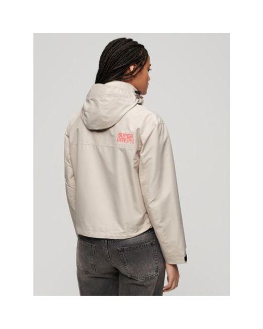 Superdry Natural Chateau Embroidered Hooded Windbreaker Jacket