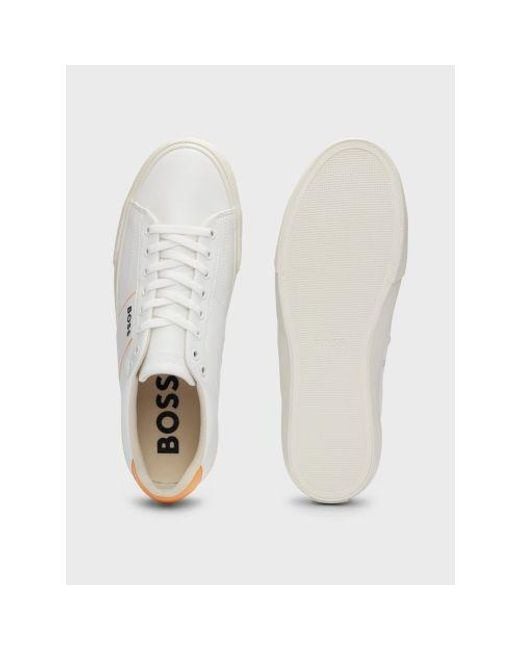 Boss White Open Aiden Tennis Trainer for men