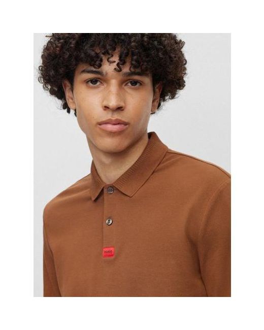 HUGO Brown Rust Copper Deresolo222 Polo Shirt for men