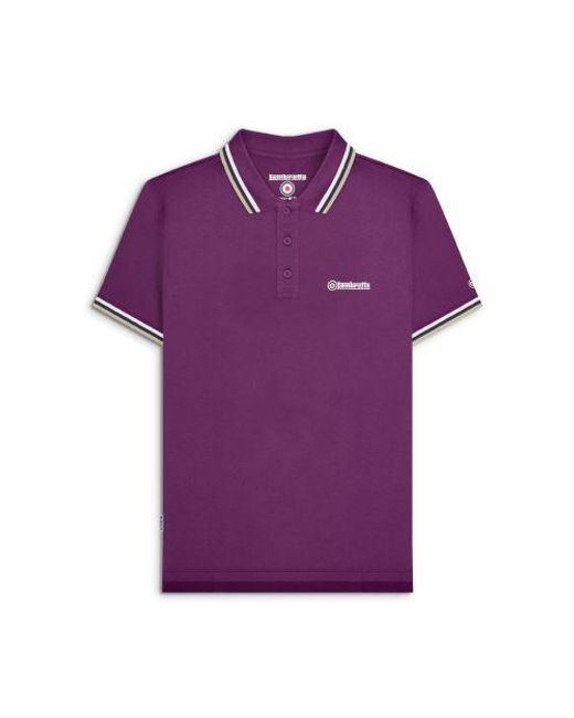 Lambretta Purple Winter Bloom Triple Tipped Polo Shirt for men