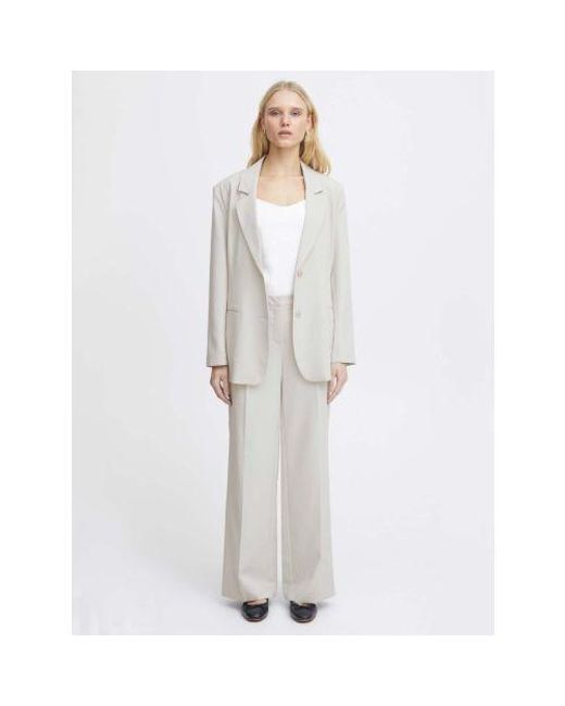 Ichi White Lexi Oversized Blazer