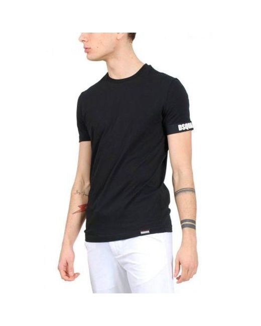 DSquared² Black Arm Trim T-Shirt for men