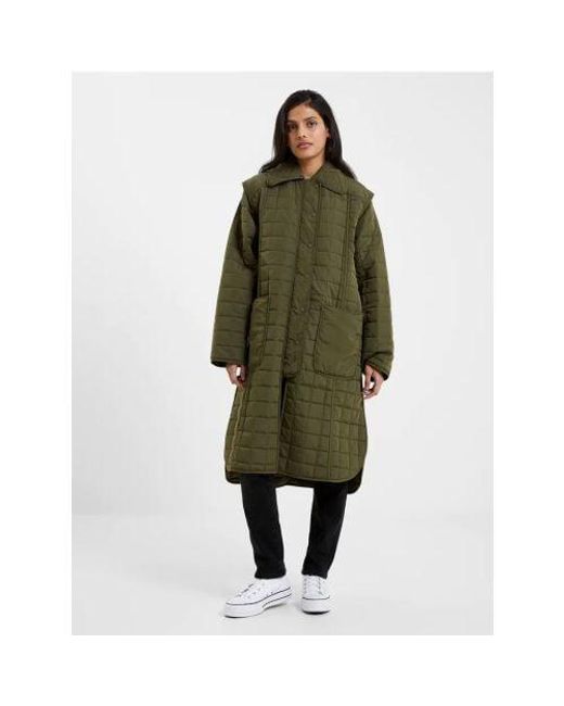French Connection Green Night Aris Quilt Coat