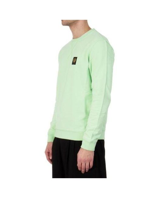 Belstaff Green New Leaf Cotton Fleece Sweatshirt for men