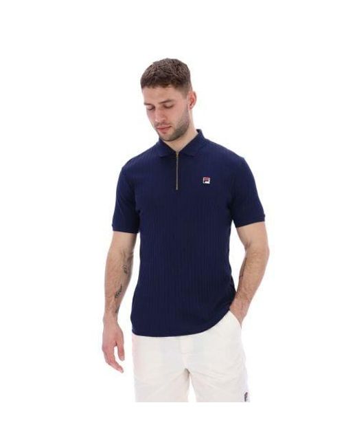 Fila Blue Peacoat Pannuci Slim Fit Polo Shirt for men