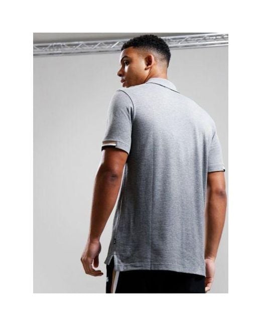 Boss Gray Parlay Short Sleeve Polo Shirt for men