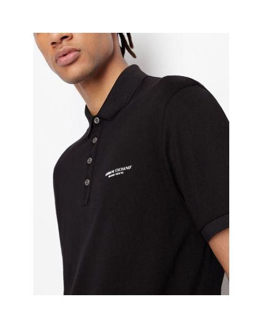 Armani Exchange Black Logo Polo Shirt for men
