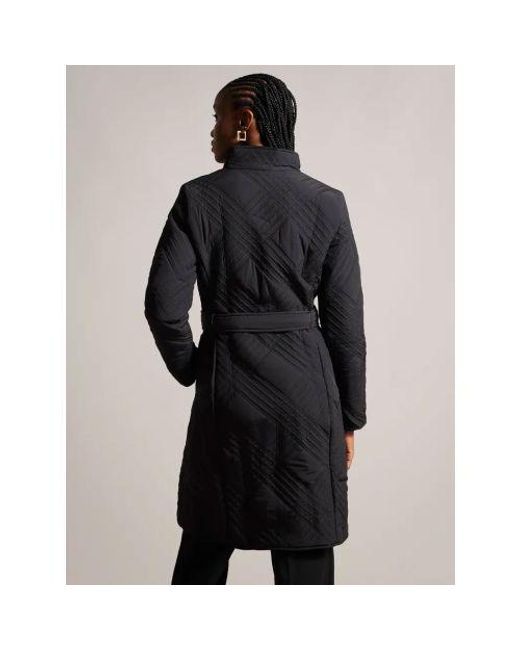 Ted Baker Black Rosemae High Collar Wrap Coat