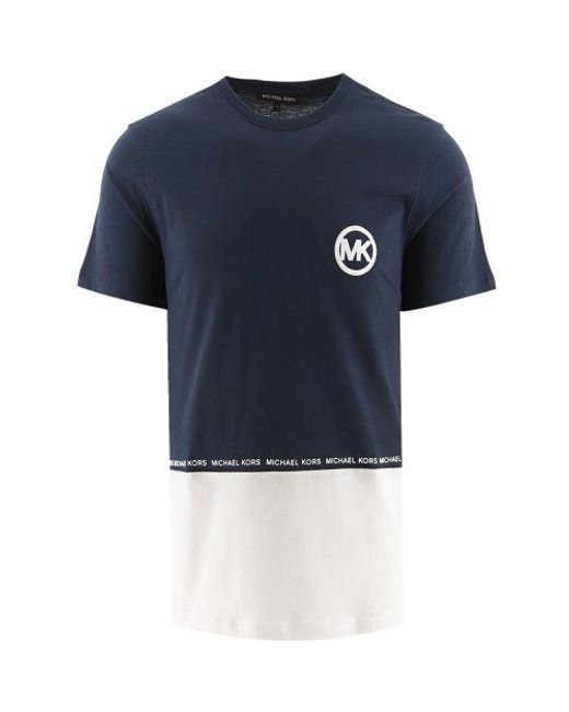 Michael Kors Blue Midnight Block Logo T-Shirt for men