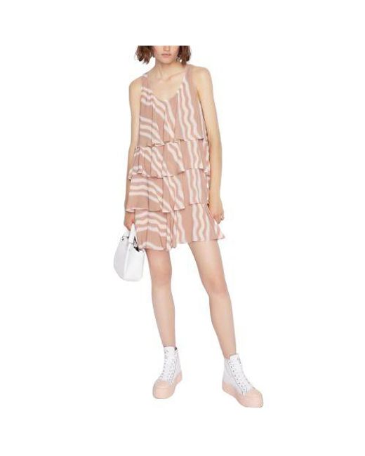 ARMANI EXCHANGE Pink Brush Faded Waves Branded Dress