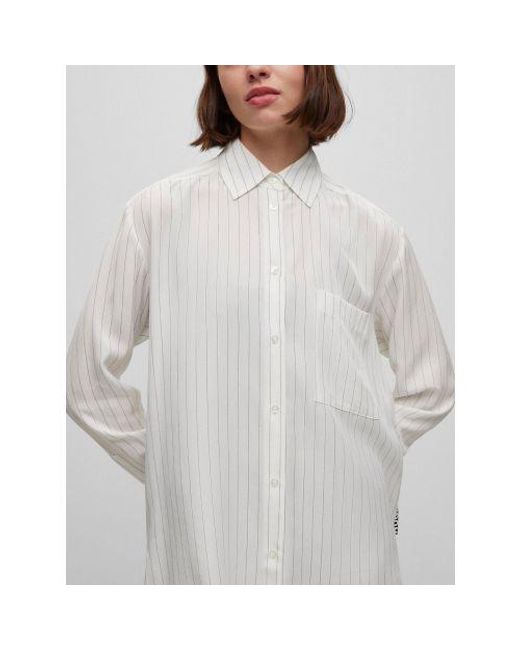HUGO Gray Striped Elodina Blouse
