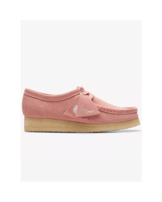 Clarks Pink Wallabee Suede Shoes