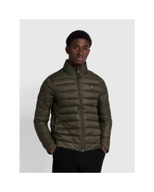 Farah Brown Evergreen Joel Wadded Coat for men