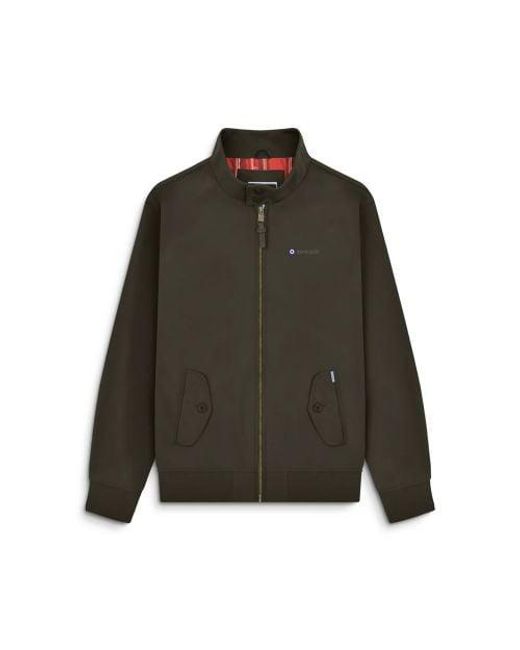 Lambretta Green Khaki Shower Resistant Harrington Jacket for men