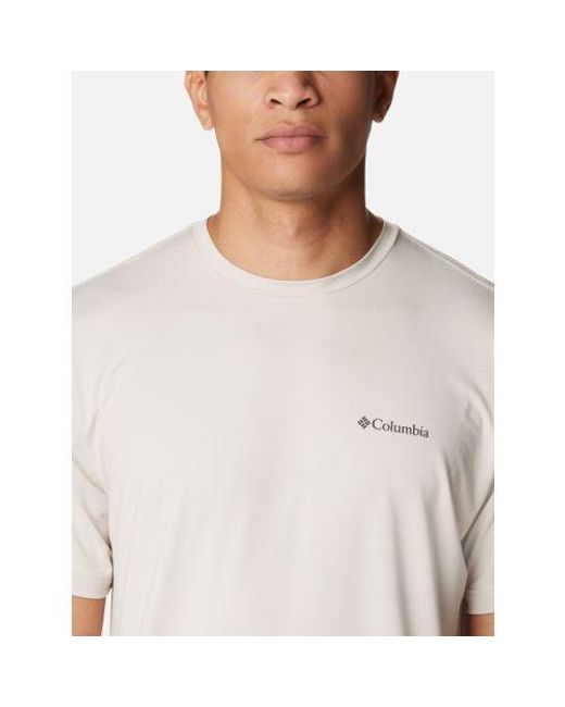 Columbia White Dark Stone Tech Trail Graphic T-Shirt for men