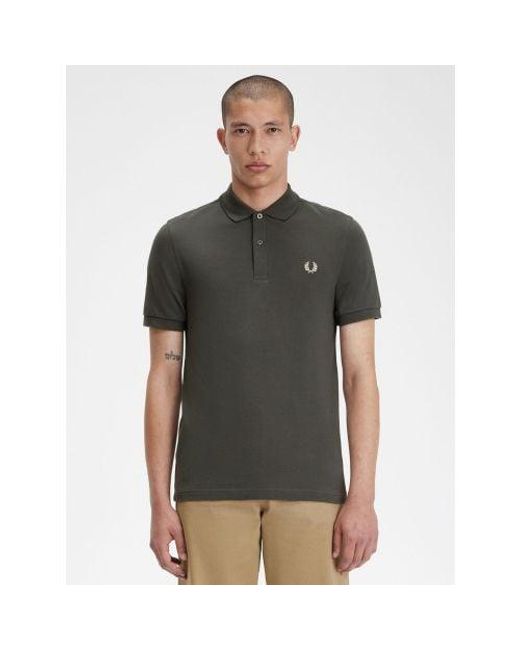 Fred Perry Gray Field Oatmeal Plain Polo Shirt for men
