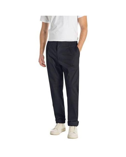 Replay Black Dark Adhann Chino for men
