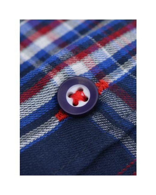 Lambretta Blue Check Short Sleeve Shirt for men