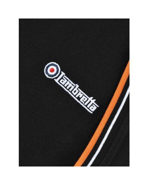 Lambretta Black Twin Tipped Pique T-Shirt for men