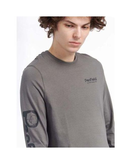 Penfield Gray Castlerock Graphic Long Sleeve T-Shirt for men