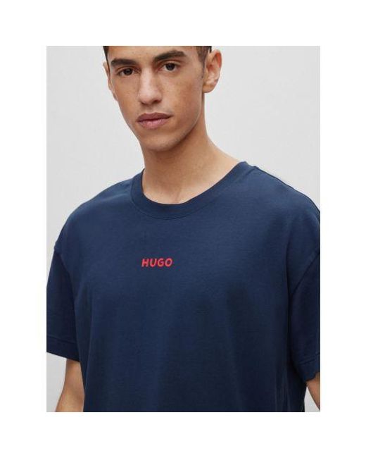 HUGO Blue Dark Linked Pyjama T-Shirt for men