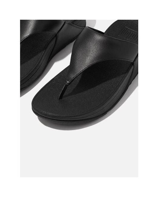 Fitflop Black Lulu Leather Toe-Post Sandal