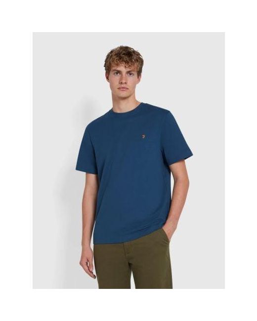 Farah Blue Deep Danny Regular Fit T-Shirt for men