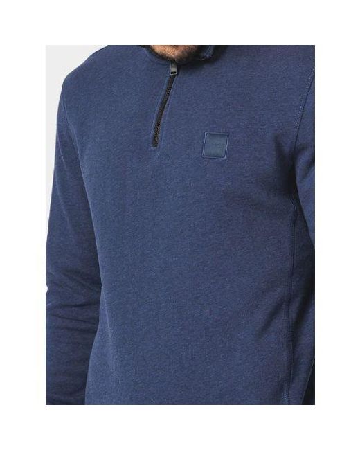 Boss Blue Zetrust Quarter Zip Sweatshirt for men