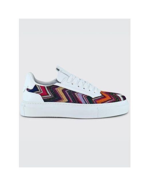 Missoni Blue Multicoloured Fabric Lace Up Trainer