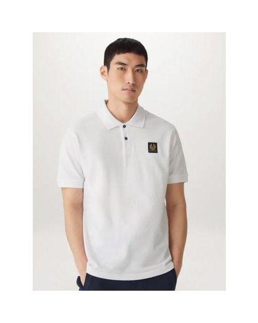 Belstaff White Cotton Pique Polo Shirt for men