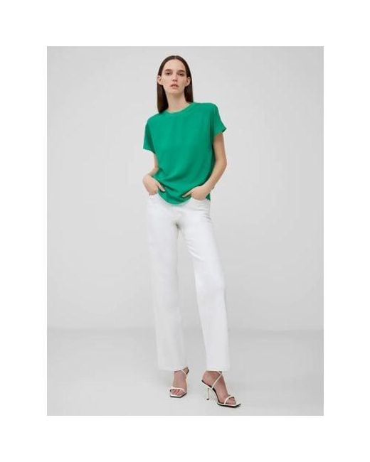 French Connection Green Jelly Bean Crepe Light Crew Neck Top