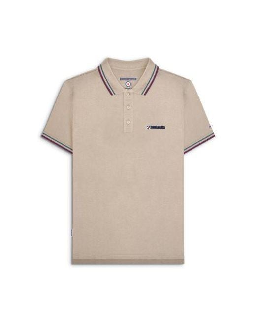 Lambretta Natural Stone Twin Tipped Polo Shirt for men