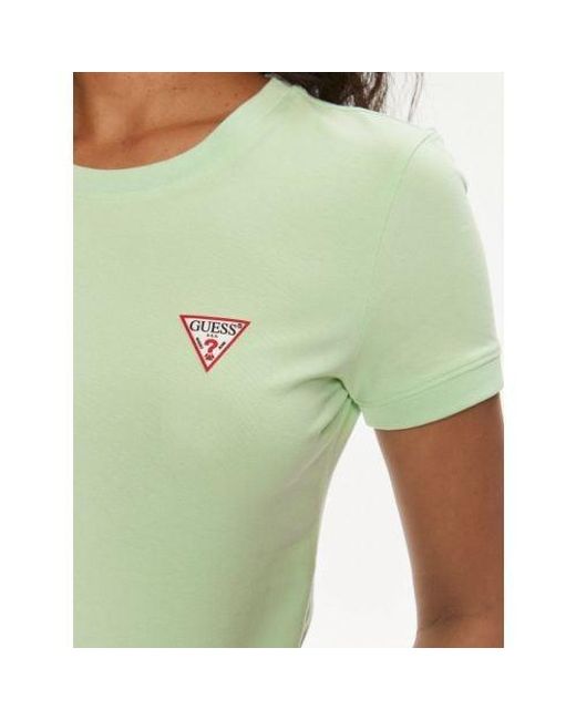 Guess Green Spring Day Embroidered Triangle Logo T-Shirt