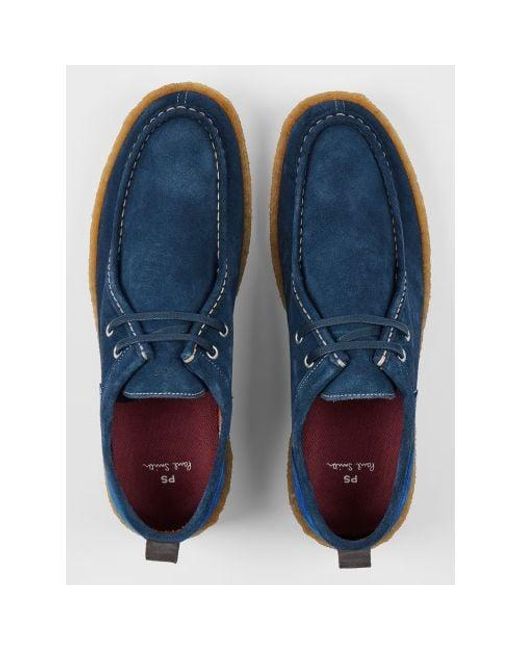 Paul Smith Blue Very Dark Suede Buster Shoe for men